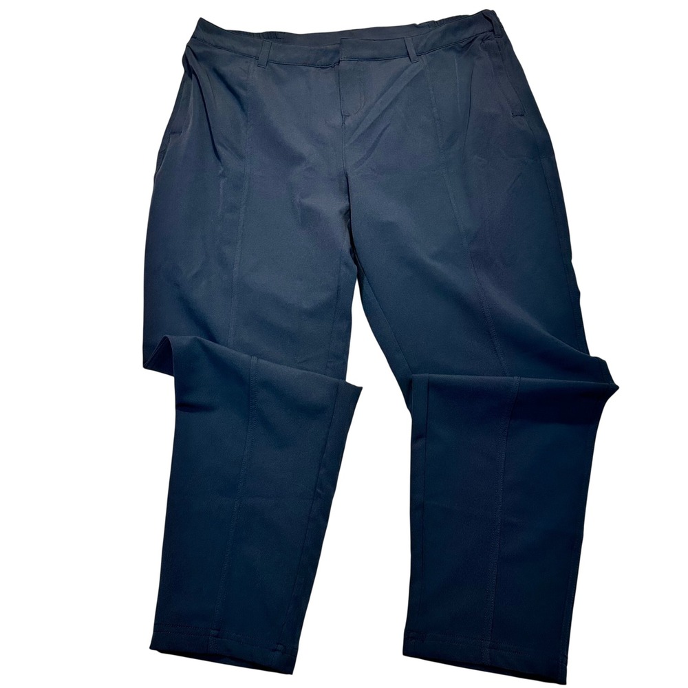 32 Degrees Cool Womens Navy Blue Tech Pants Size 14 Stretch Straight Leg Travel